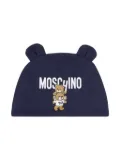 Moschino Kids Teddy Bear-print hat - Blue