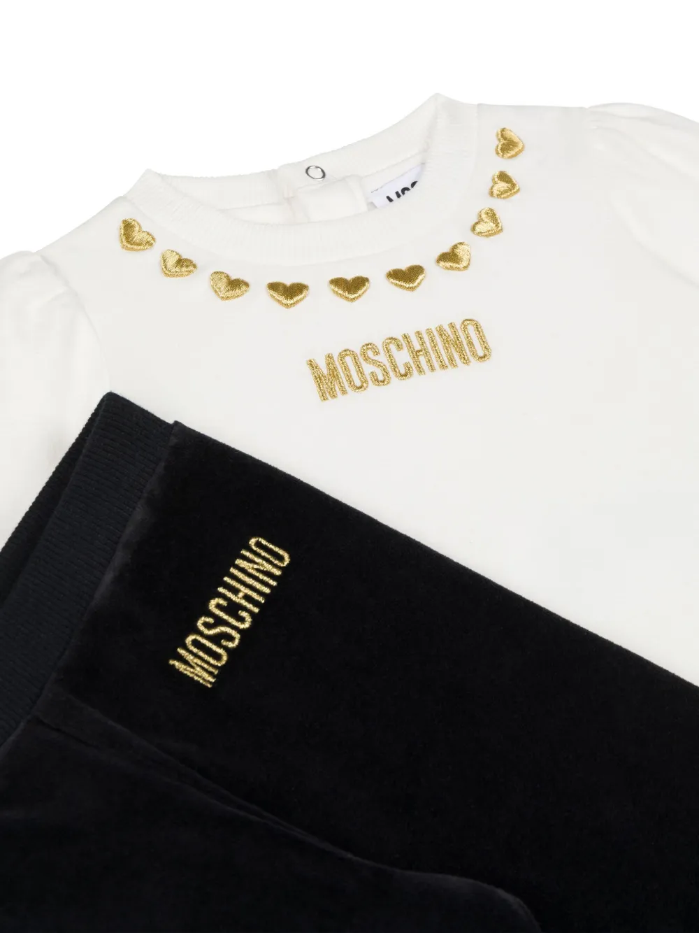 Moschino Kids Broek met logoprint Wit