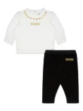 Moschino Kids logo-print trousers - White