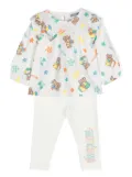 Moschino Kids Teddy Bear trouser set - White