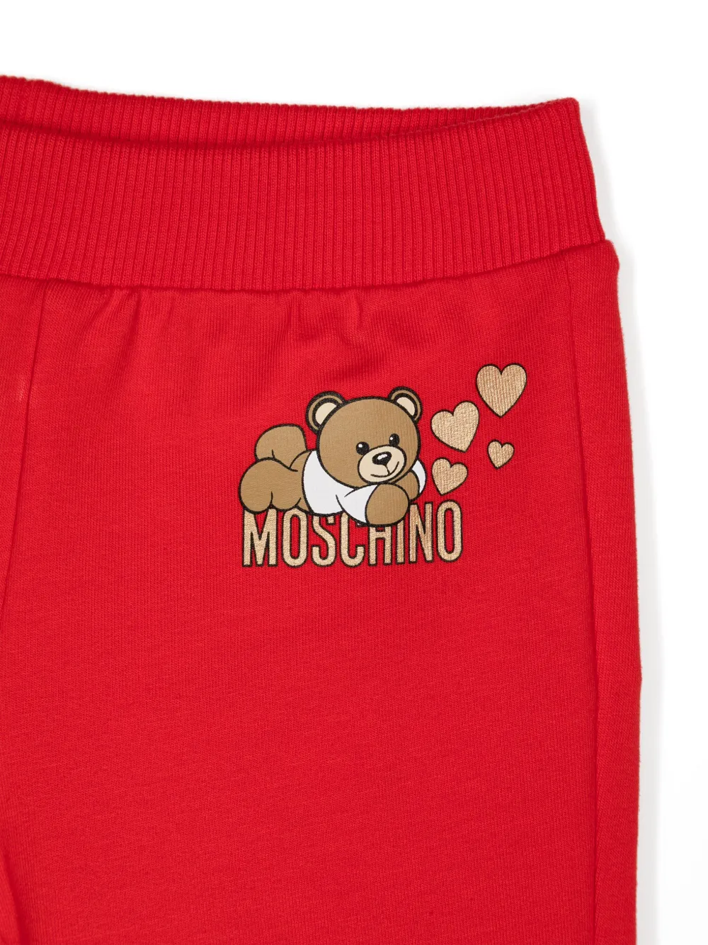 Moschino Kids Broek met logoprint Rood