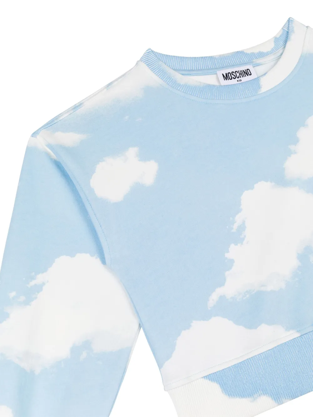 Moschino Kids Katoenen sweater met logoprint Blauw