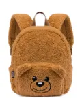 Moschino Kids Teddy Bear fleece-texture backpack - Brown