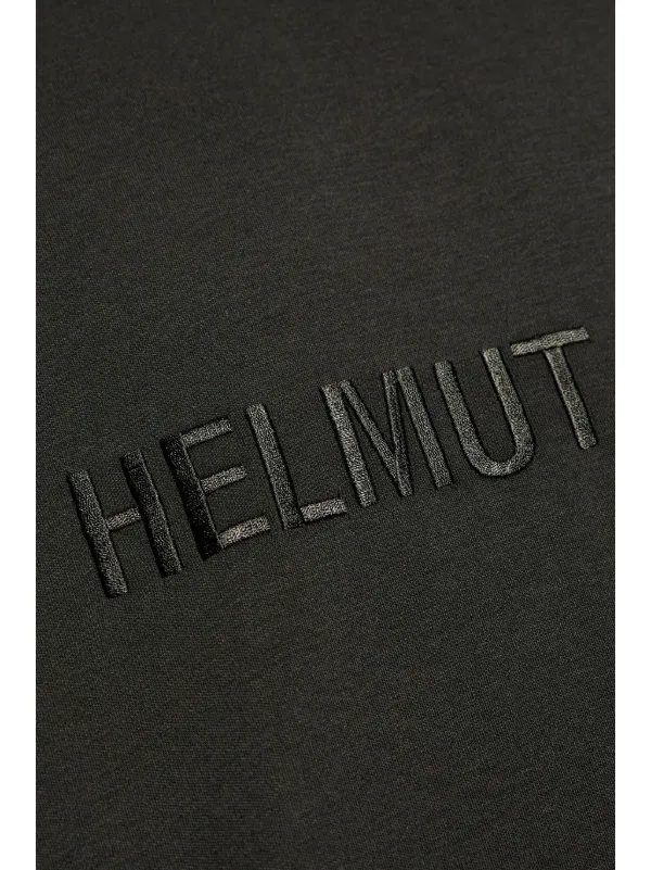 Helmut Lang Logo Embroidered Cotton T-shirt | Black | FARFETCH