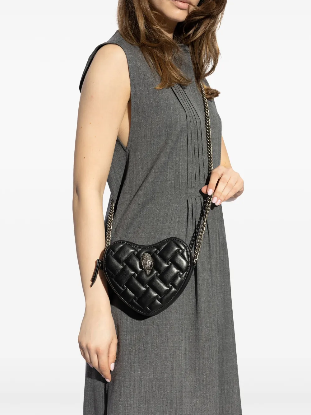 Kurt Geiger London Kensington Heart leren crossbodytas Zwart