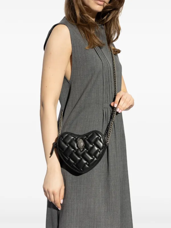 Kurt Geiger London Kensington Heart Leather Crossbody Bag Black