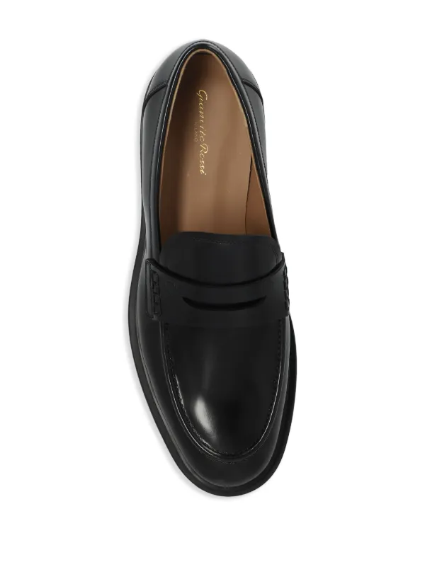 Gianvito Rossi Harris polished-leather Penny Loafers | Black