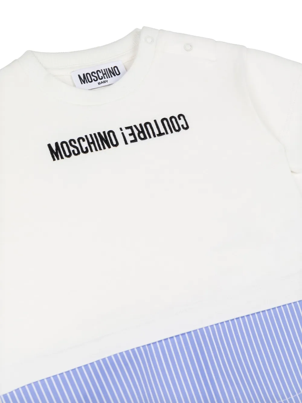 Moschino Kids Katoenen T-shirt met logoprint Wit