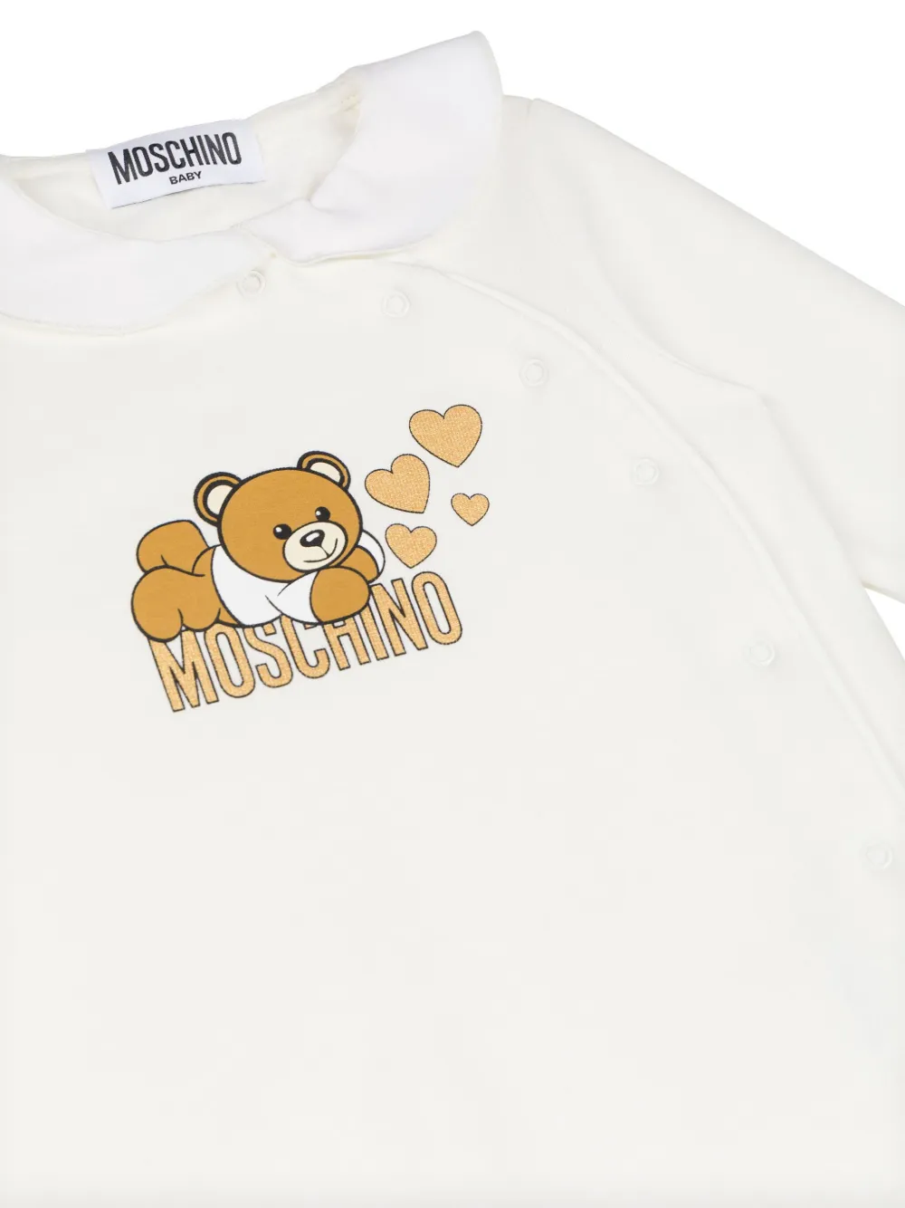 Moschino Kids Romper met logoprint Wit