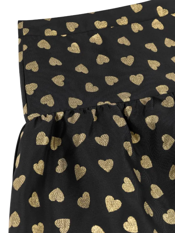 Moschino Kids ハートプリント スカート | ブラック | FARFETCH JP