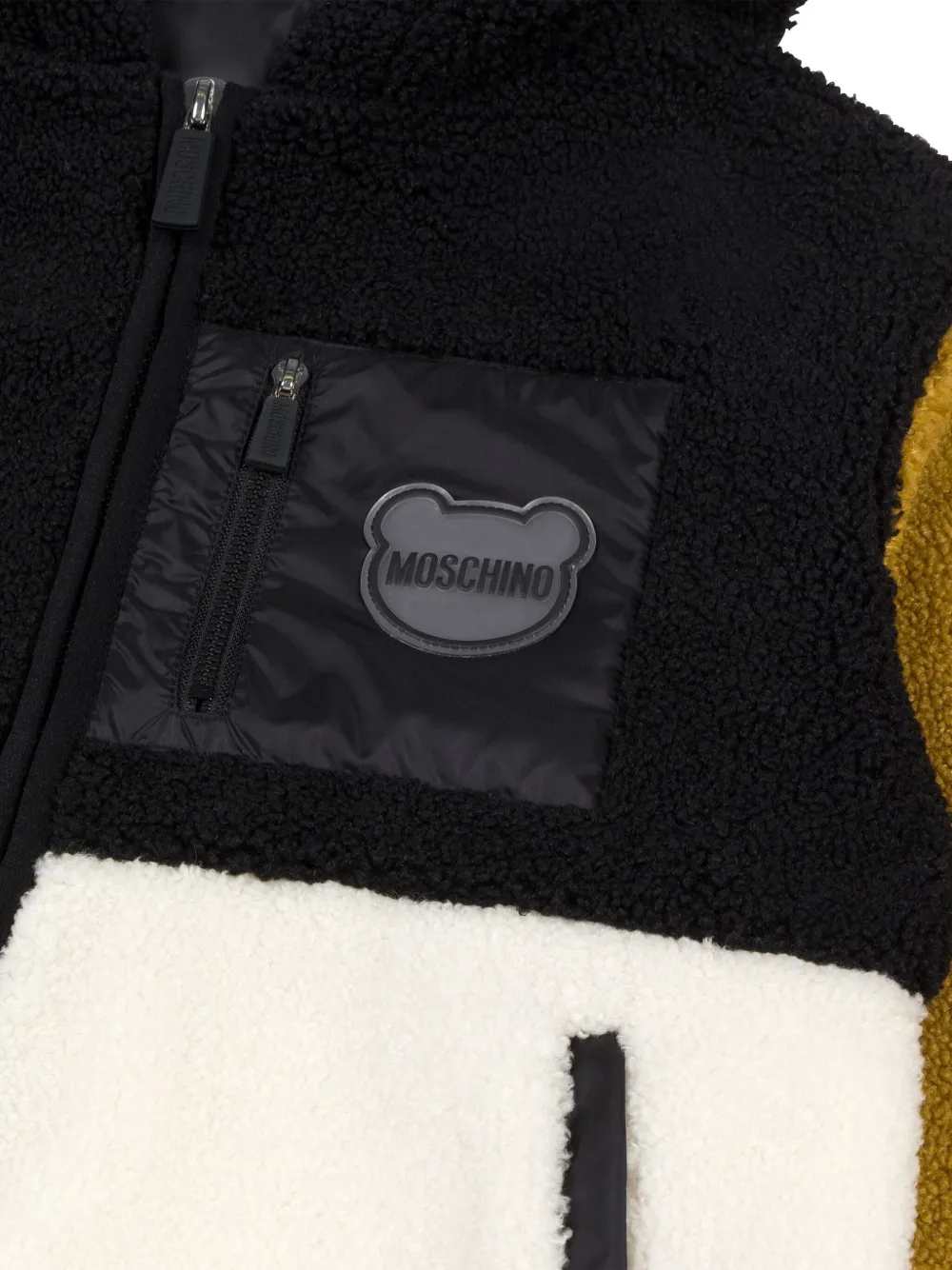 Moschino Kids Jack met capuchon en teddybeerprint Beige