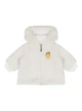 Moschino Kids faux-fur hooded jacket - White