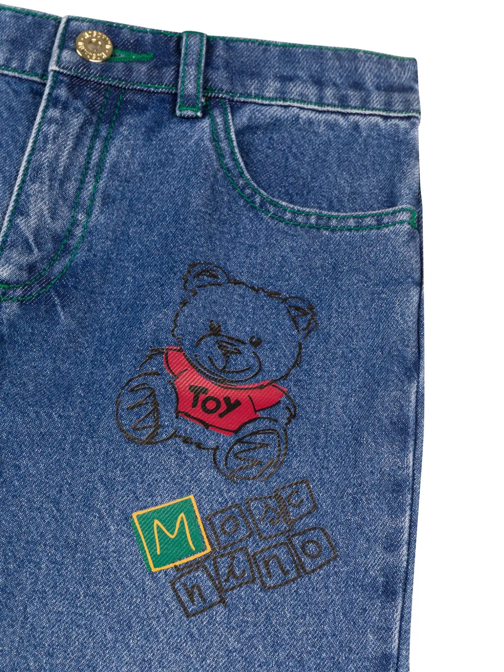 Moschino Kids Jeans met Teddy Bear-print Blauw