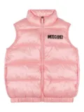 Moschino Kids logo-print puffer vest - Pink