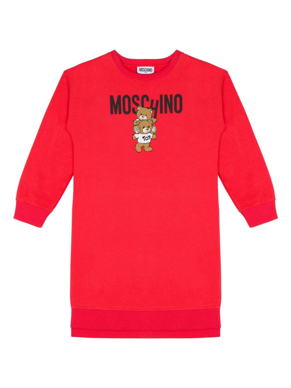 Moschino Kids' Teddy Bear-motif Jersey Dress In Red