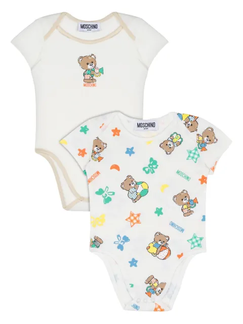 Moschino Kids Set di 2 tutine con motivo Teddy Bear
