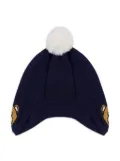 Moschino Kids Teddy Bear-motif pompom beanie - Blue