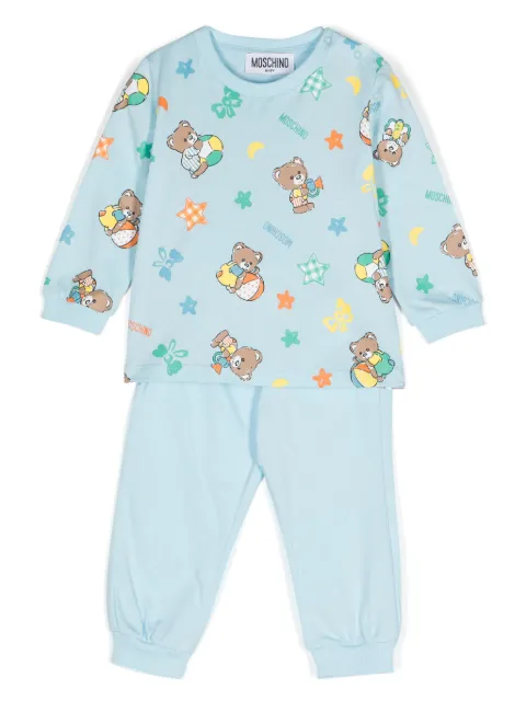 Moschino Kids set de pantalones con logo estampado