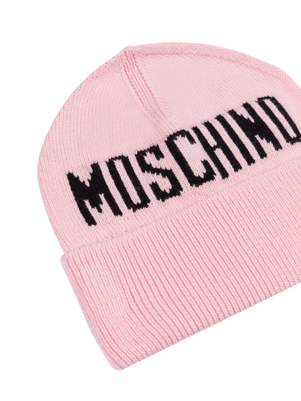 Moschino Kids Intarsia muts met logo Roze