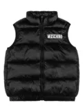 Moschino Kids logo-print puffer vest - Black