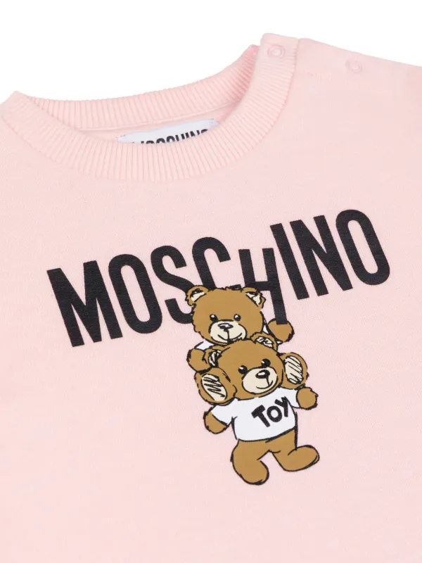Moschino Kids Teddy Bear-print Cotton Sweatshirt | Pink