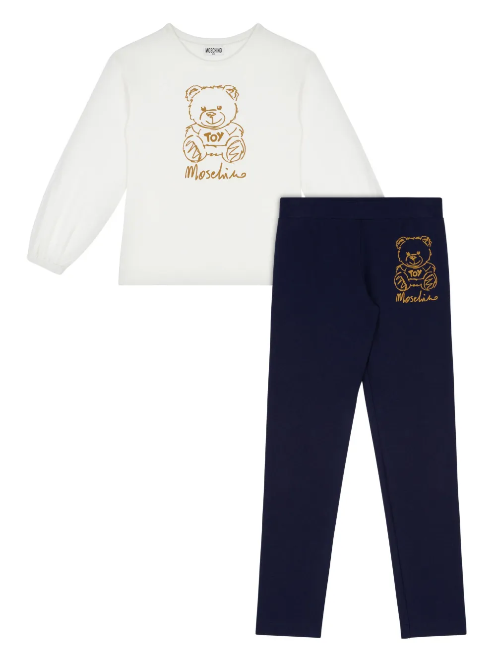 Moschino Kids' Teddy Trouser Set In Blue