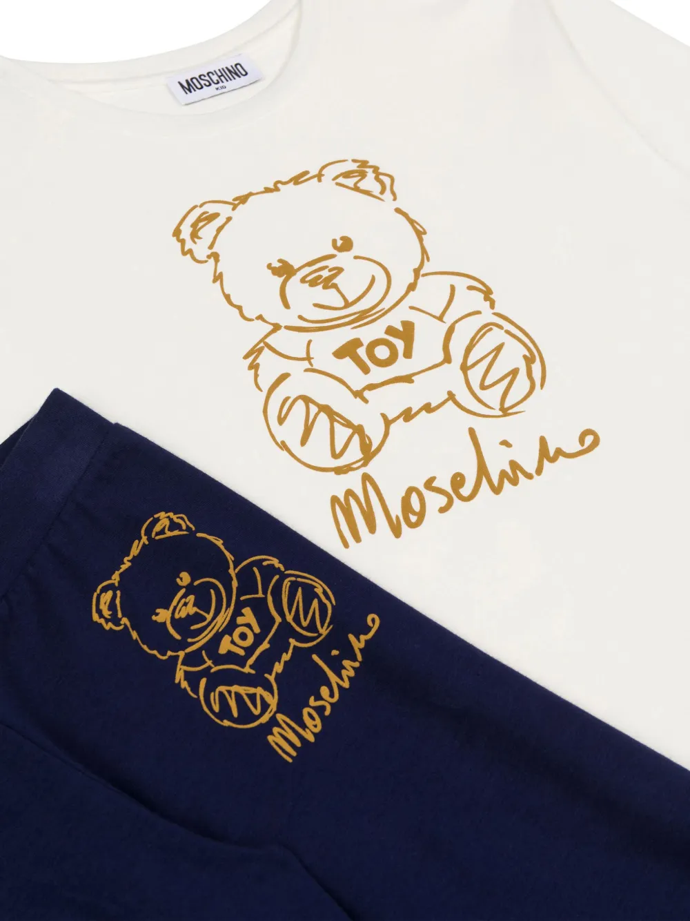 Moschino Kids Teddy top en broek Blauw