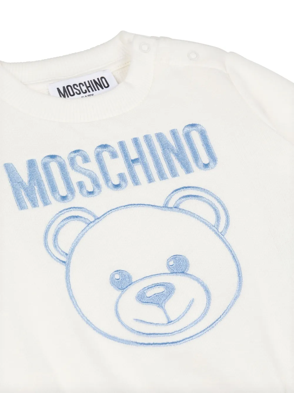 Moschino Kids Sweater met geborduurde teddybeer Wit