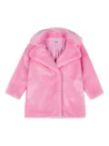 Moschino Kids logo-print faux fur jacket - Pink