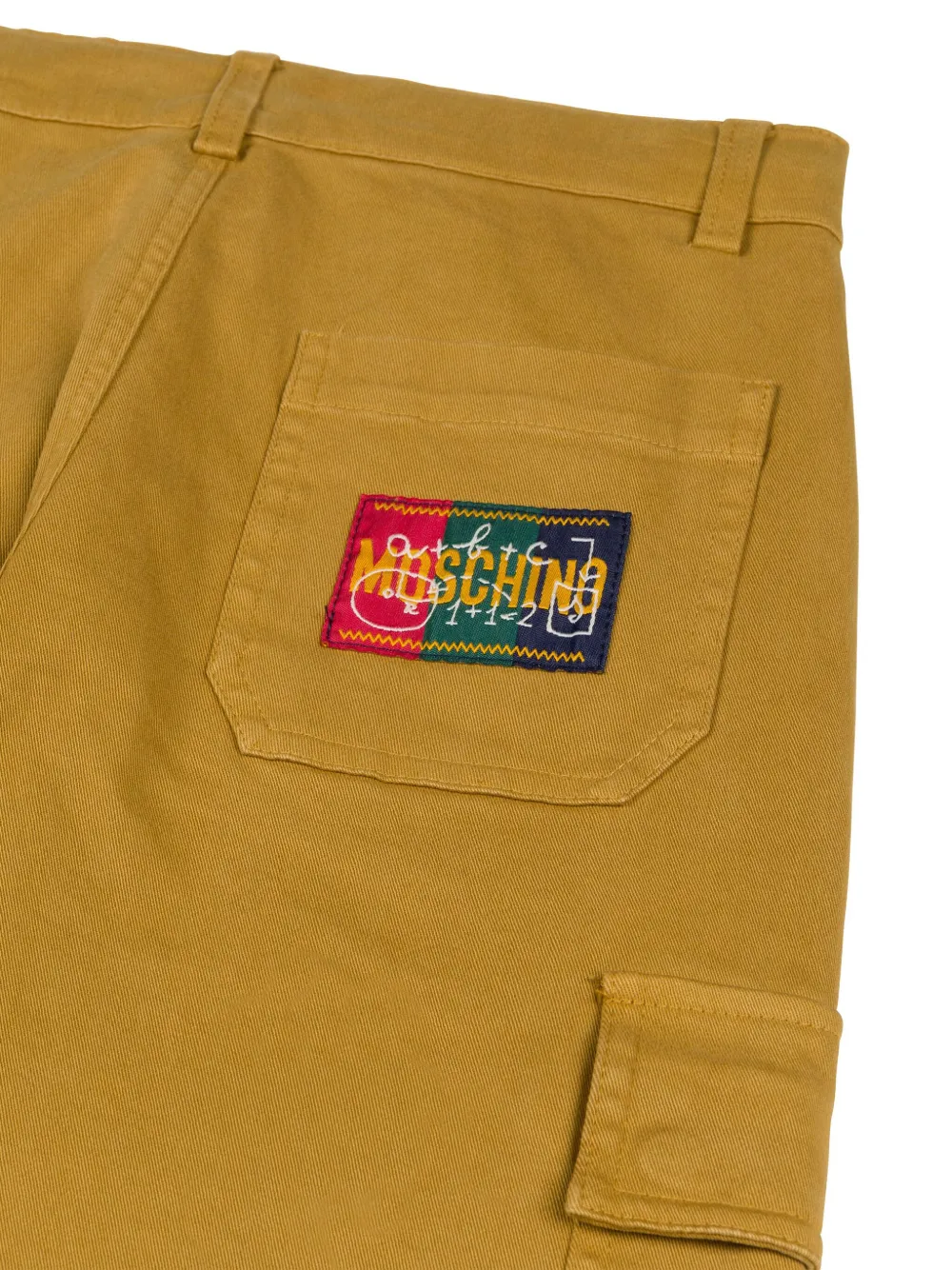 Moschino Kids Cargo broek met logo-label Bruin