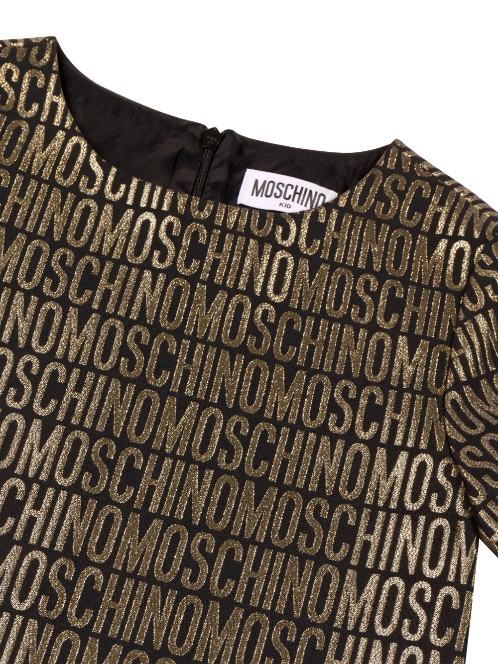 Moschino Kids Jurk met logoprint Goud