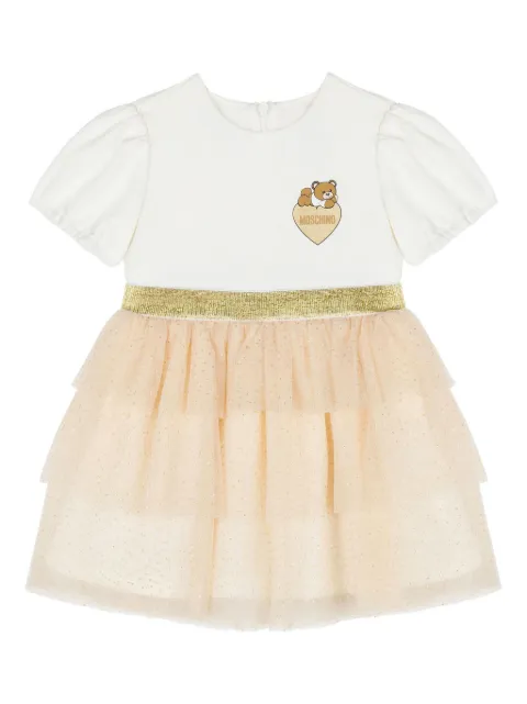 Moschino Kids فستان بكرانيش وطبعة تيدي