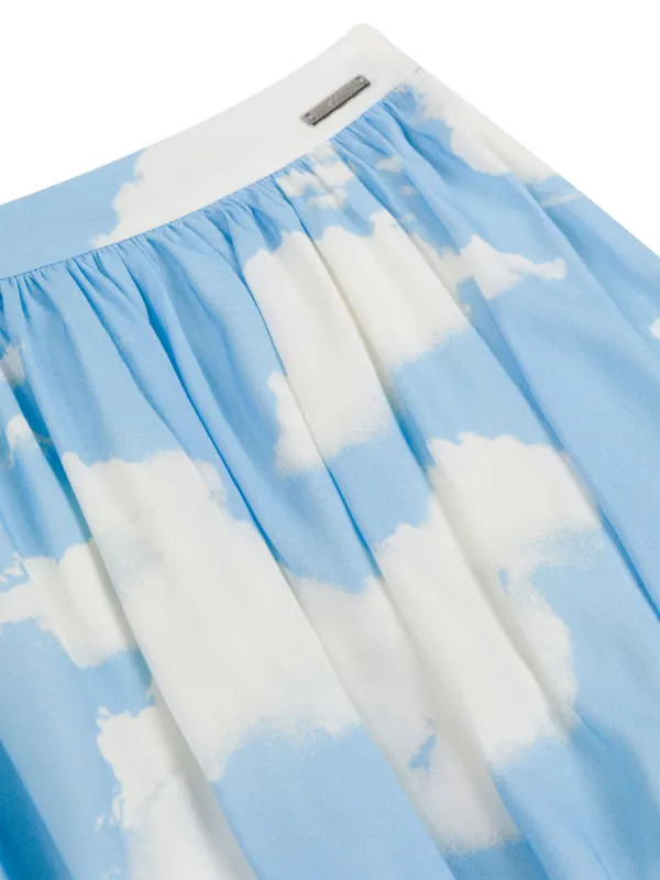 Moschino Kids cloud-print bubble-silhouette Skirt | Blue Moschino Kids cloud-print bubble-silhouette Skirt | Blue