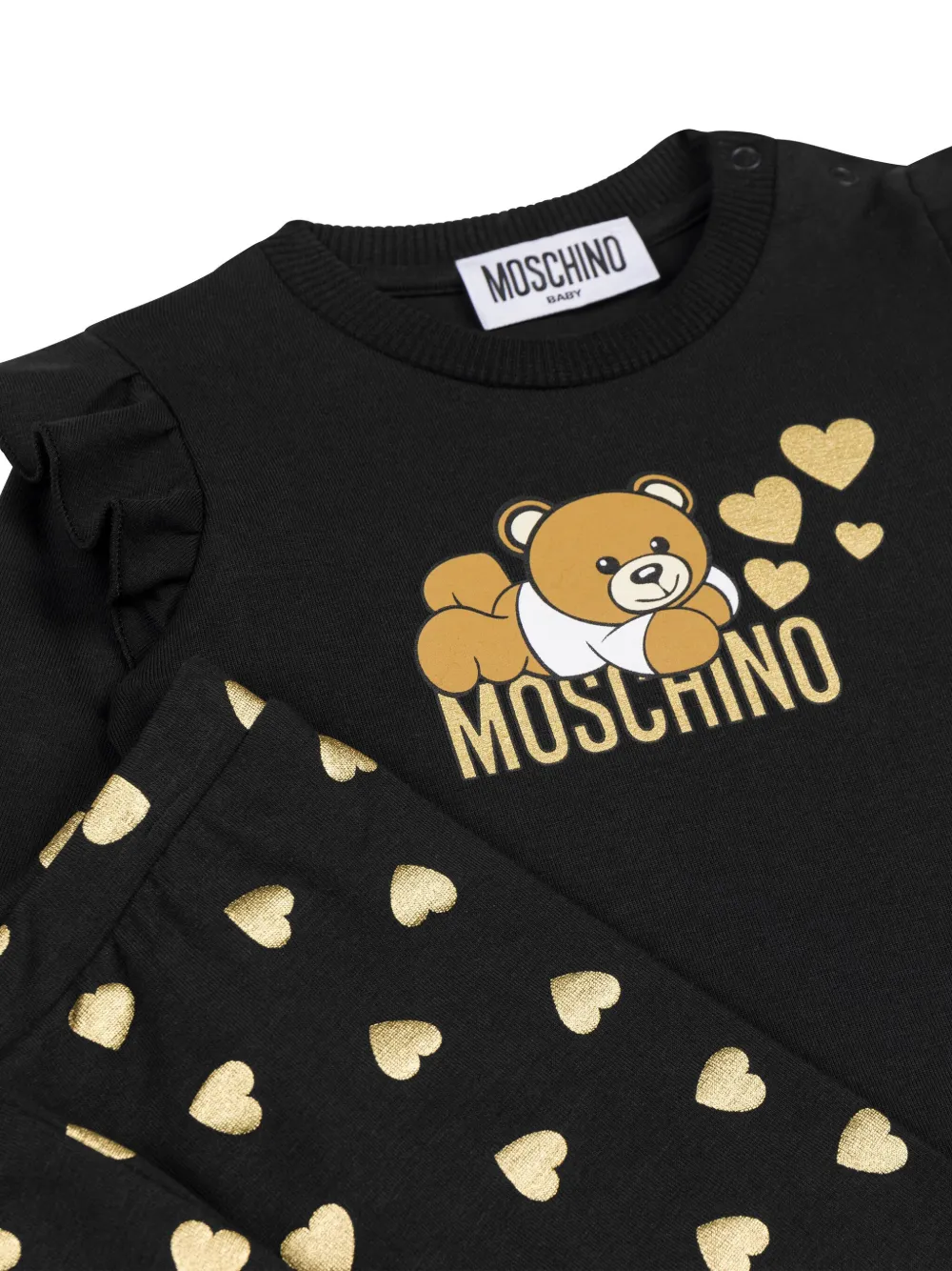 Moschino Kids Broekenset met teddybeerprint Zwart