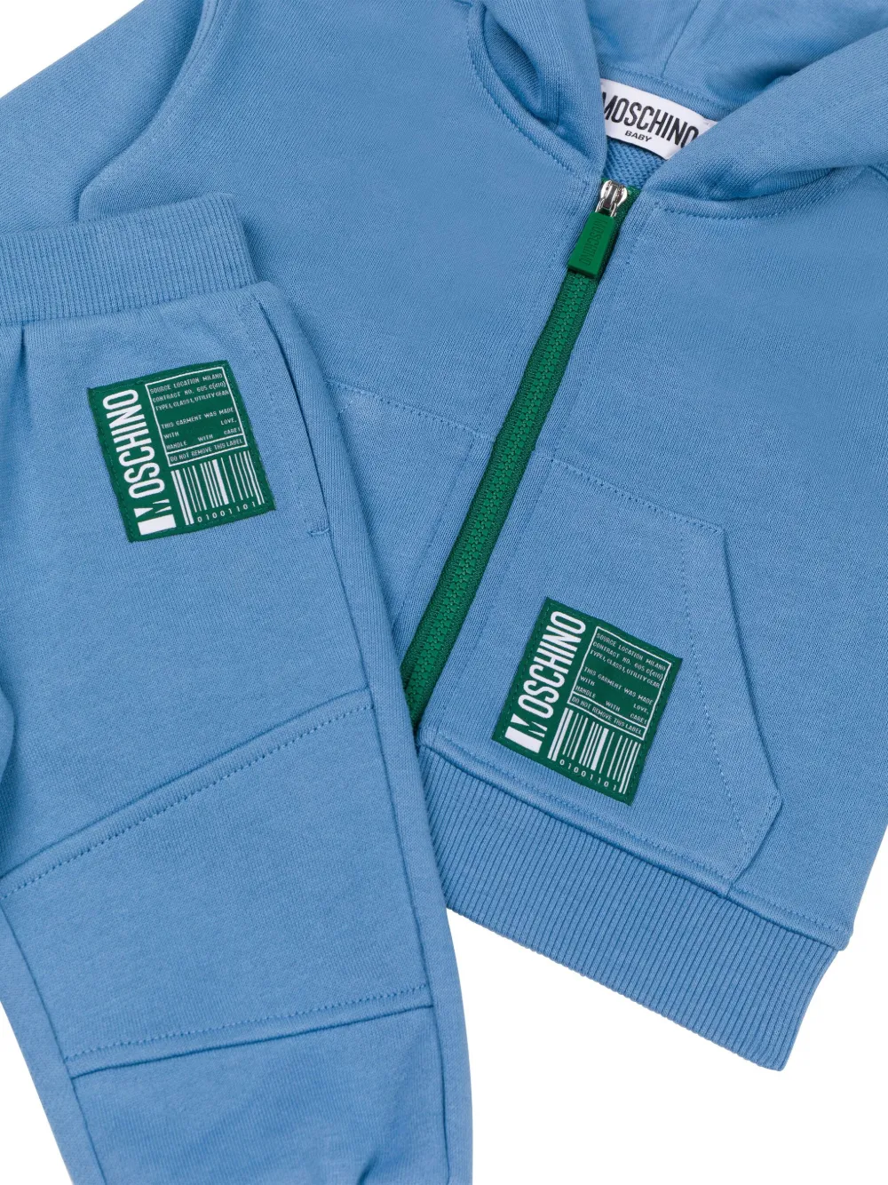 Moschino Kids Trainingspak met logo-label Blauw