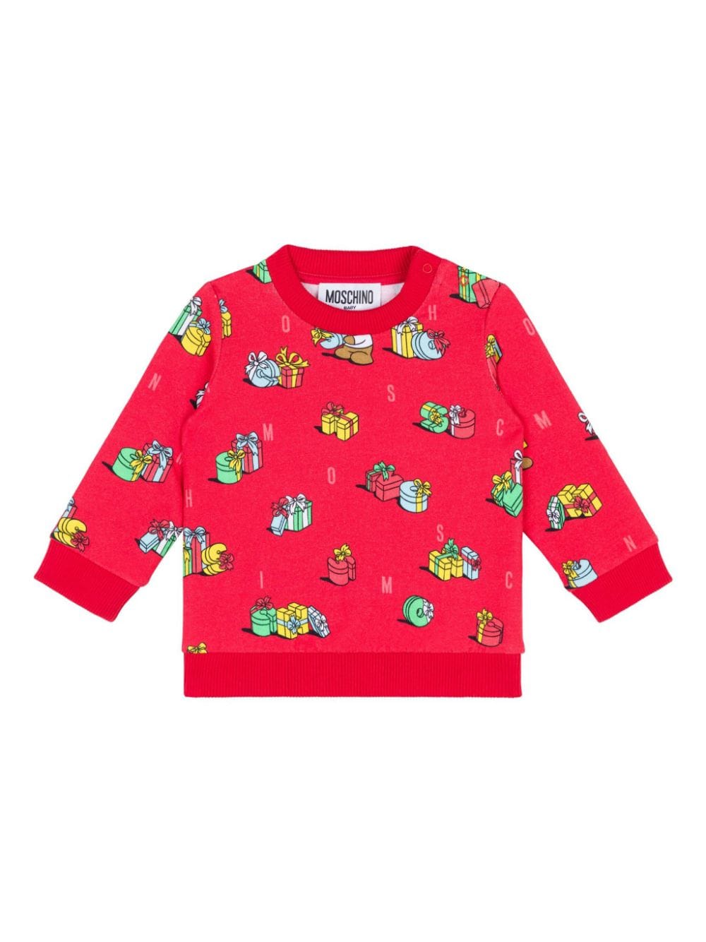 Moschino Kids Katoenen sweater met print Rood