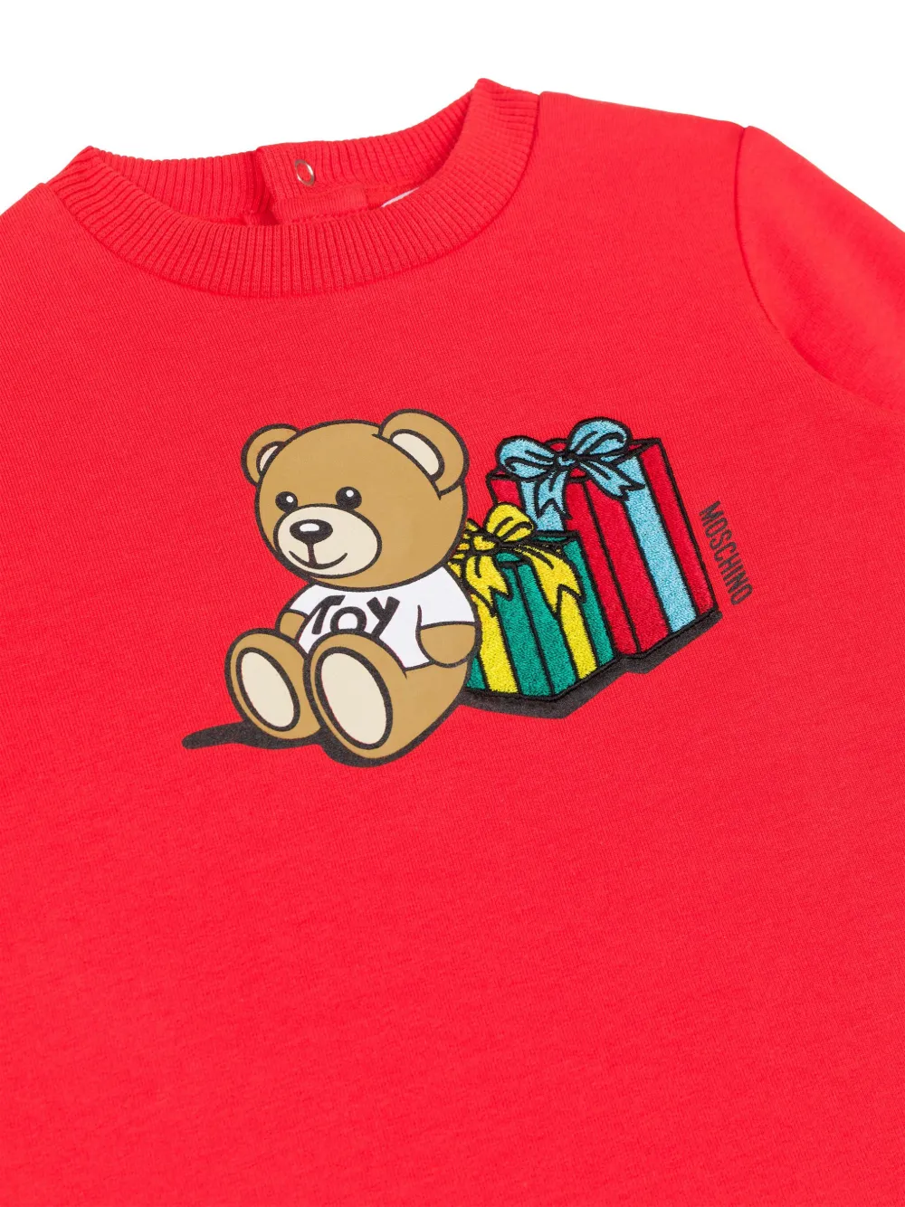 Moschino Kids Jurk met teddybeerprint Rood