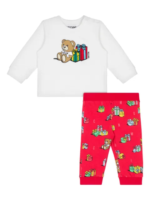 Moschino Kids Teddy Bear-print cotton tracksuit set