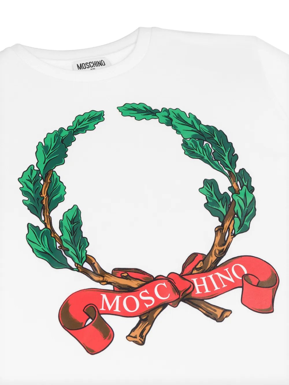Moschino Kids Katoenen T-shirt met logoprint Wit