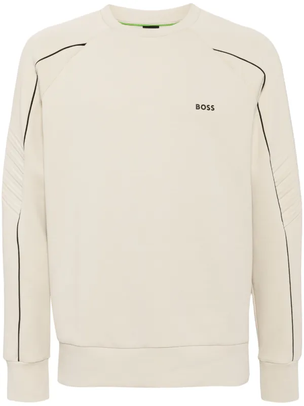 BOSS logo embossed Sweatshirt Neutrals FARFETCH TR