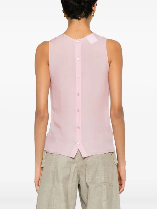 シャネル ノースリーブ 配送 シルクシャツ CHANEL Pre-Owned 2004