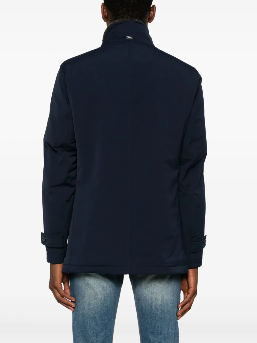 Herno Gewatteerde jas met voering van imitatiebont Blauw