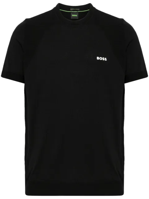 BOSS logo-print cotton-blend T-shirt
