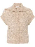 Peserico sequinned chunky-knit cardigan - Brown