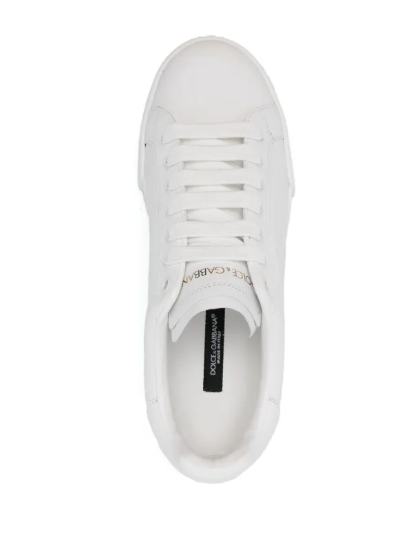 Dolce & Gabbana Portofino perforated-logo Leather Sneakers