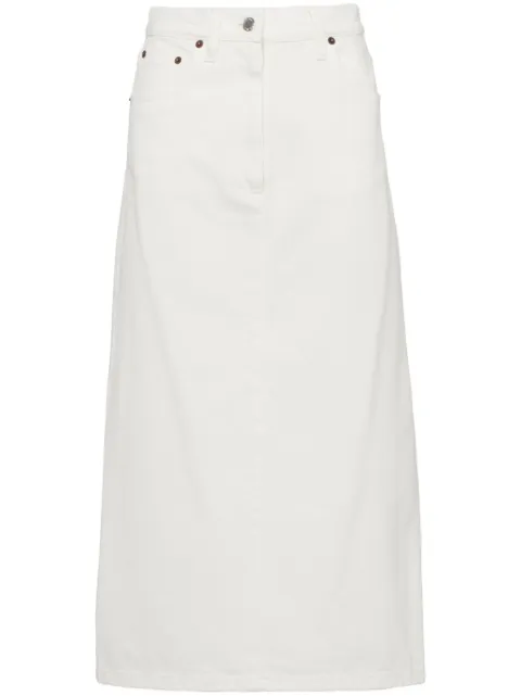 Prada flared denim skirt 
