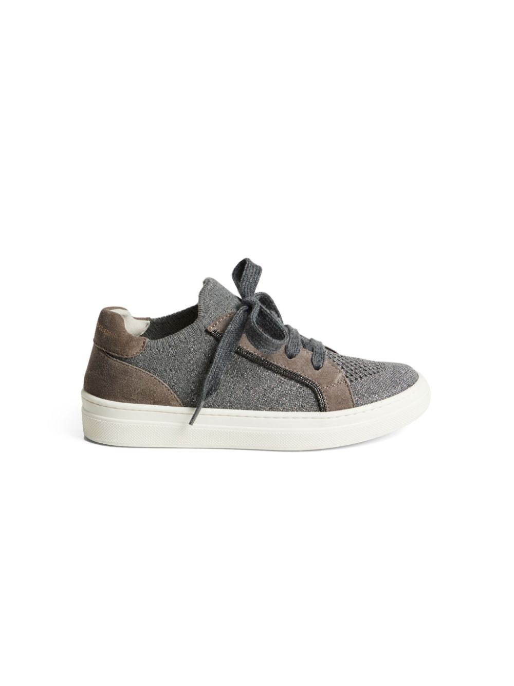 Brunello Cucinelli Kids monili-detail knitted sneakers - Grijs