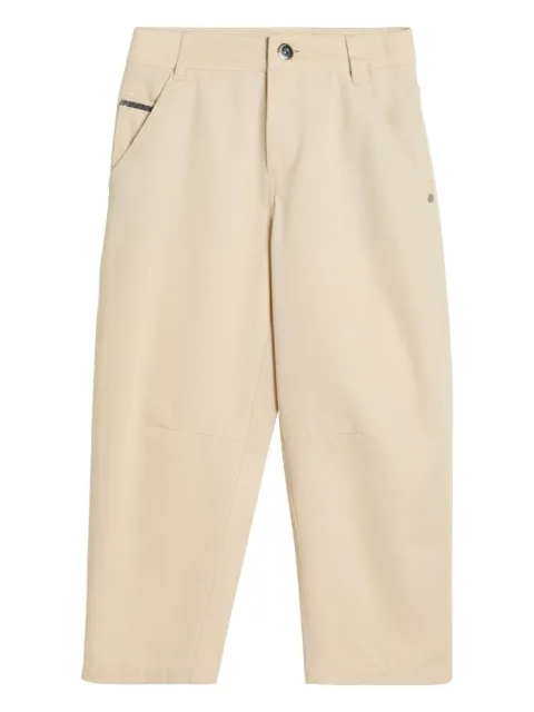 Brunello Cucinelli Kids pantalones casuales con detalle de cadena Monili