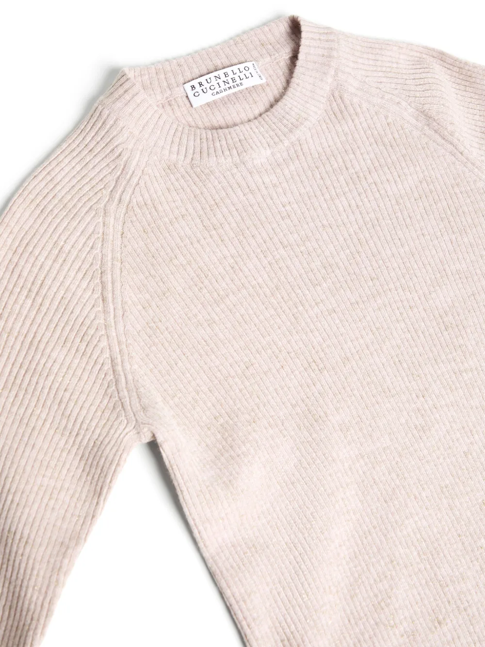 Brunello Cucinelli Ribbed Knit Sweater In Neutrals
