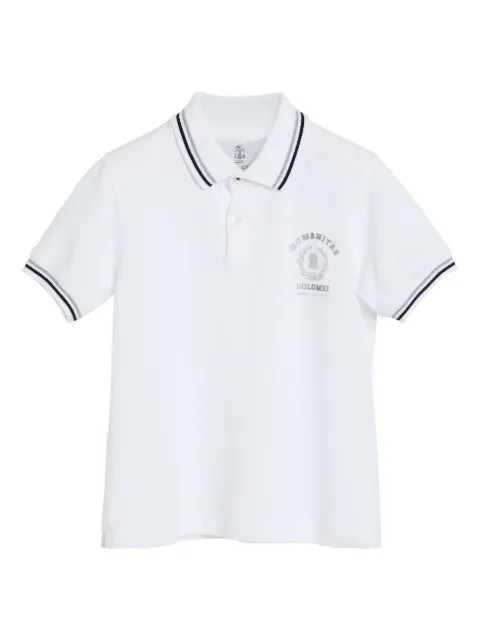 Brunello Cucinelli Kids printed cotton-piqué polo shirt